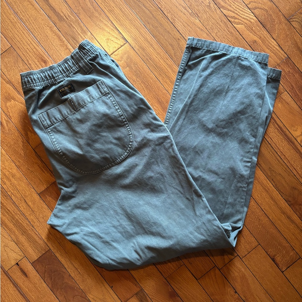 Vtg Filson Tin Cloth Workwear Hunting Fishing Pants Button Fly Size M USA